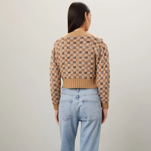 Rebecca Taylor Cropped Checkerboard Cardigan - Size S - MSRP $395 - Picture 2 of 3